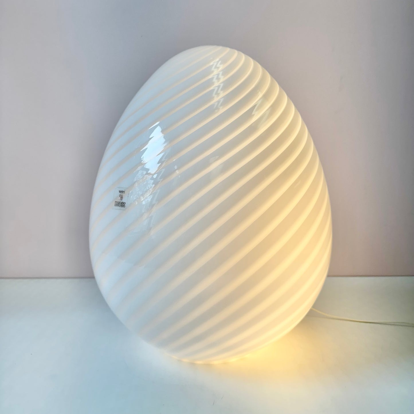 Vintage Large Vetri Murano Glass Egg Lamp