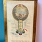 Vintage Italian Hot Air Balloon Artwork with Gold Gilded Border