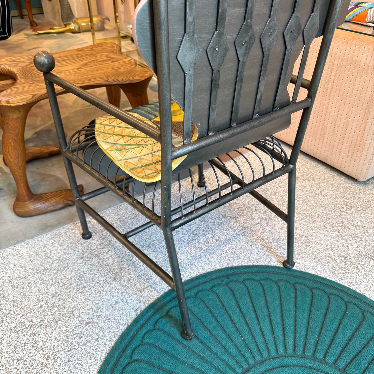 Vintage Hand Crafted Bentwood and Metal Picasso Chair by OLF