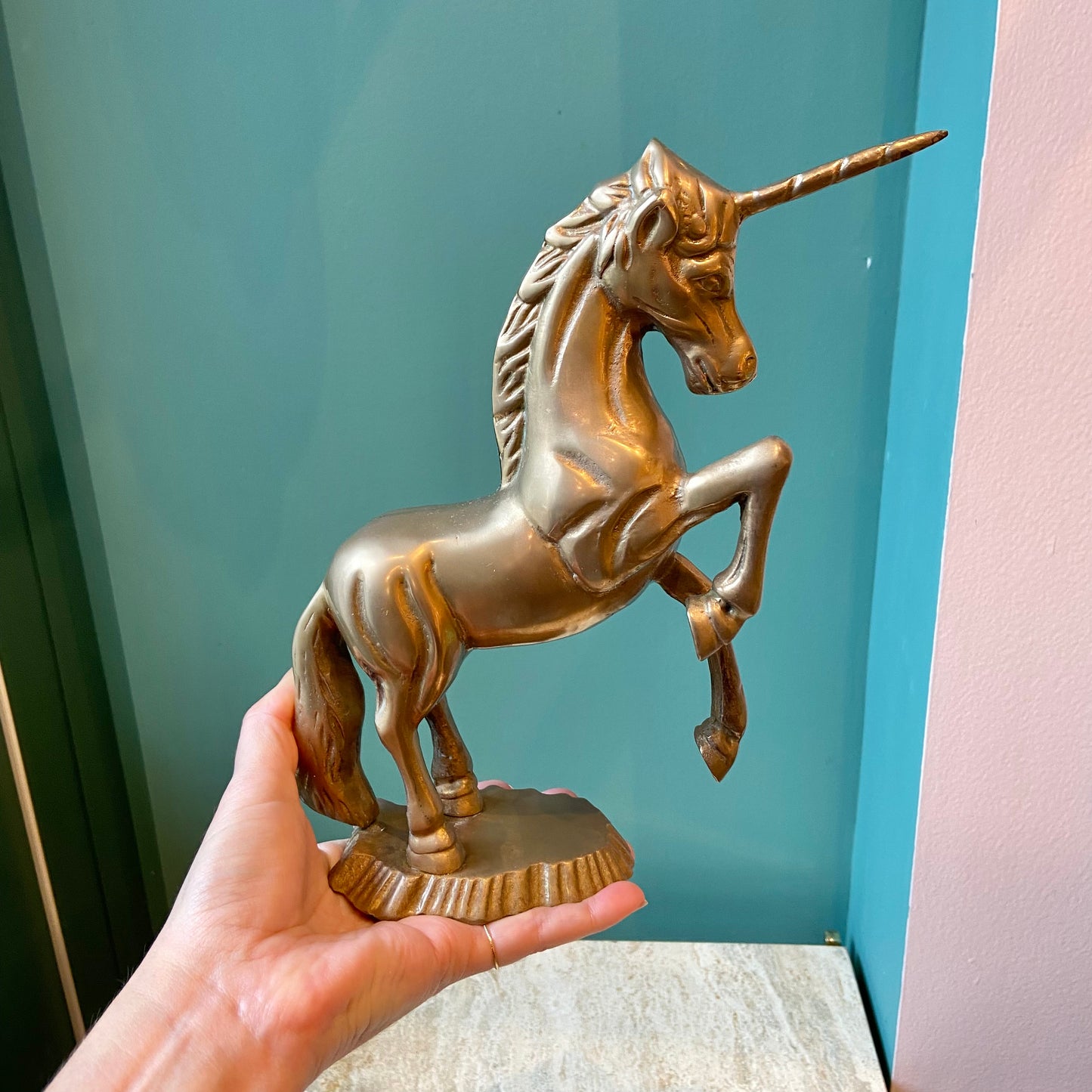 Vintage Brass Unicorn Statue