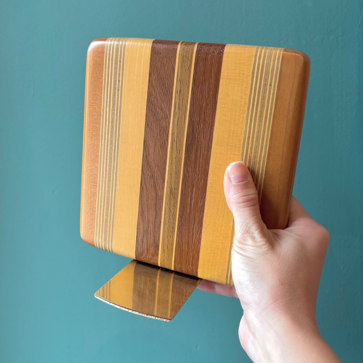 Mid Century Pair of Wood Block Bookends