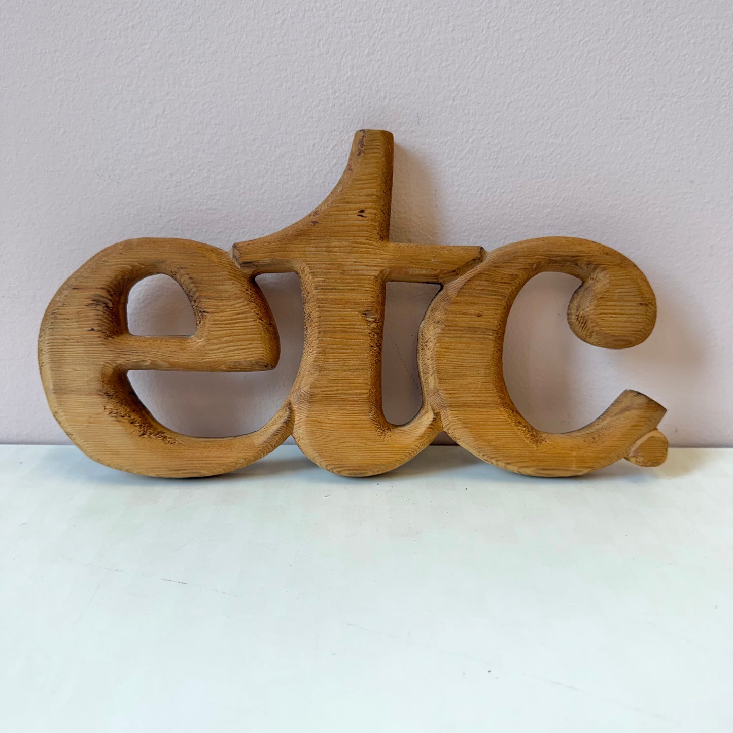 vintage Wooden "etc" Sign