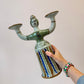 Vintage El Palomar Mexican Pottery Figural Woman Candelabra Candle Holder
