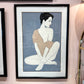 Vintage Framed Patrick Nagel Serigraph Titled "Commemorative #4"