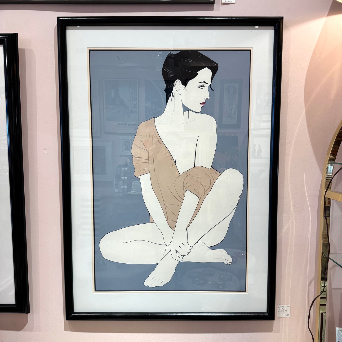Vintage Framed Patrick Nagel Serigraph Titled "Commemorative #4"