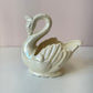 Vintage Iridescent Ceramic Swan Planter