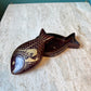 Vintage Brown Lacquered Fish Trinket Box