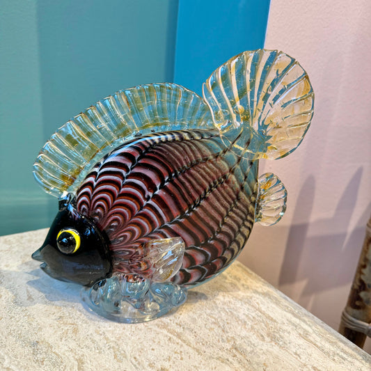 Vintage Murano Style Glass Fish Sculpture