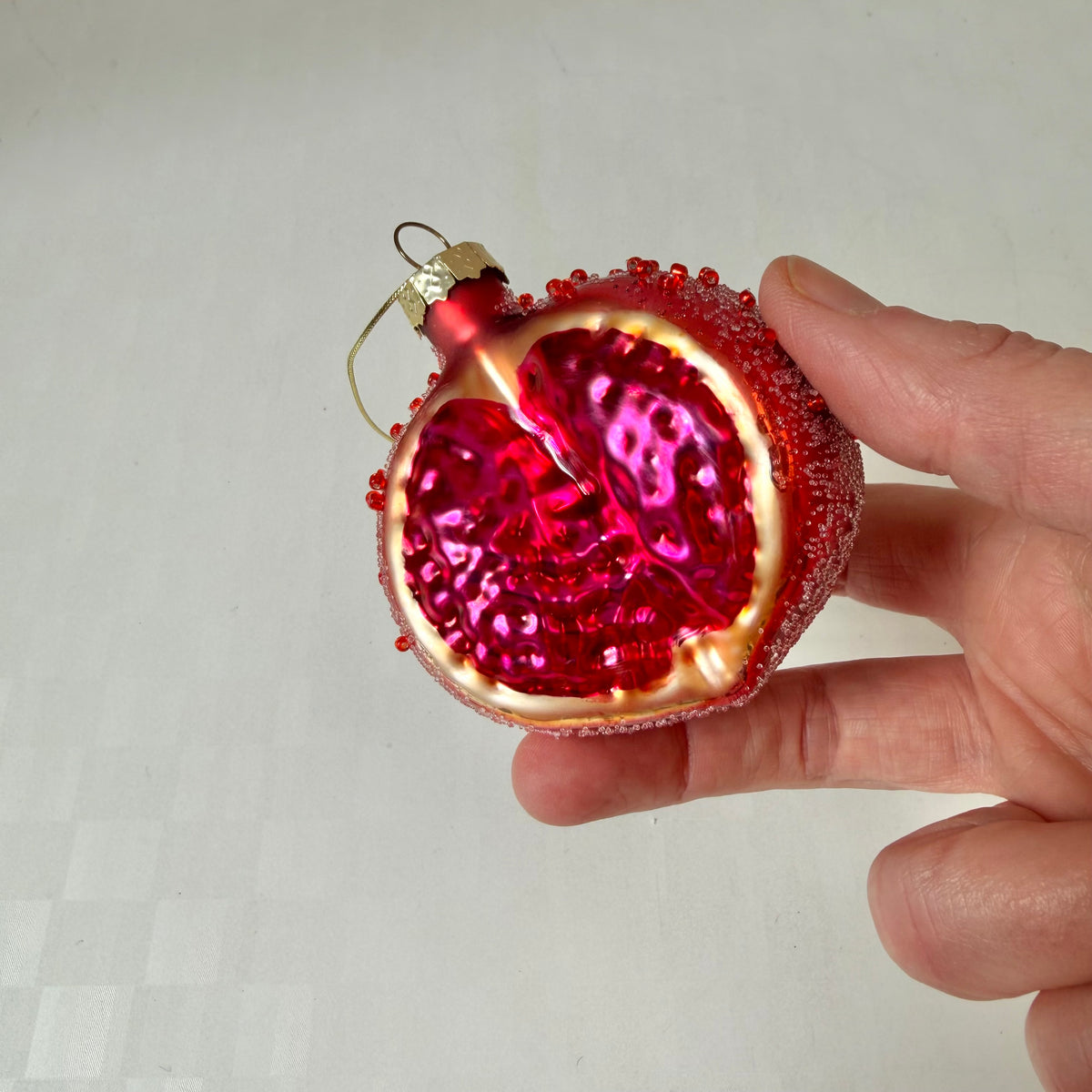 Beaded Glass Pomegranate Ornament