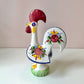 Vintage Portuguese Lucky Rooster Hand Painted Ceramic Figure