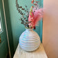 Vintage Opalescent Ribbed Glass Vase