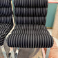 Set of Four 1970's Pace Collection Mariani Lugano Cantilever Dining Chairs in Black/White Stripe