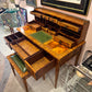 Vintage Carlton House Style Marquetry Writing Desk and Stool