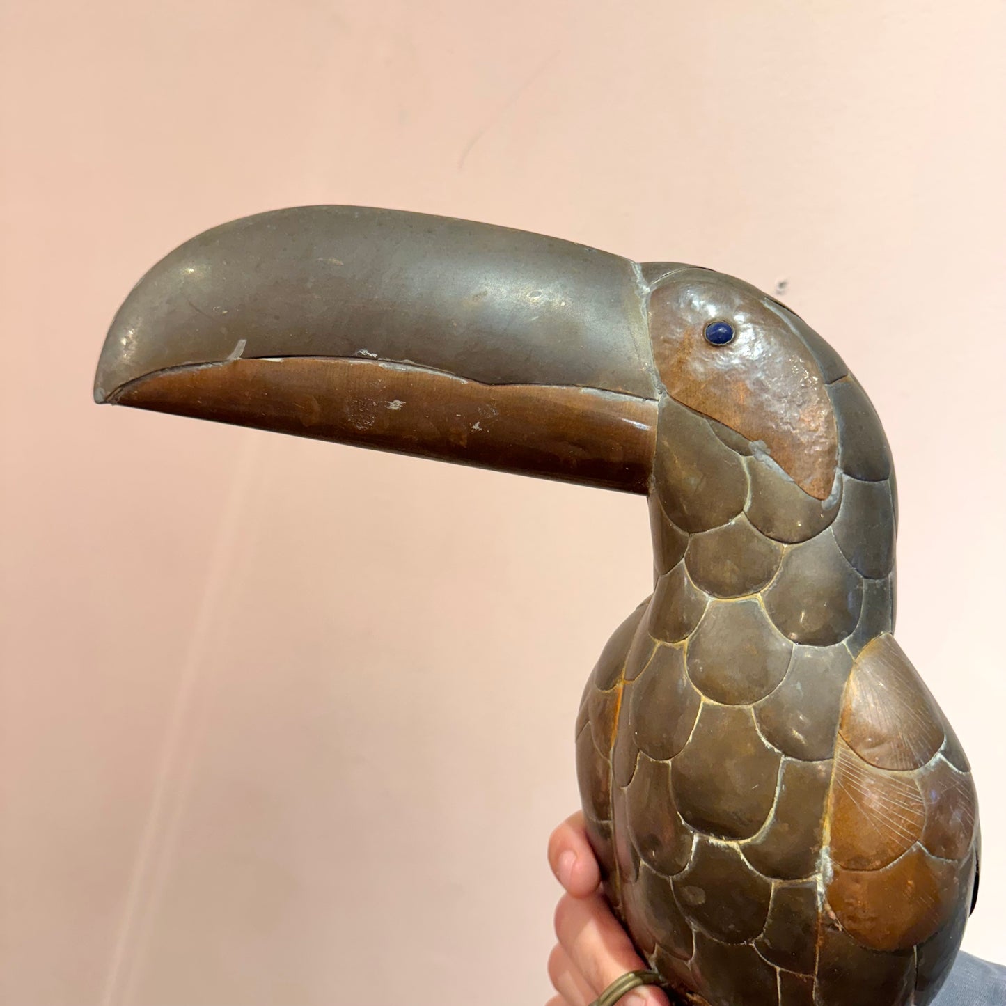 Vintage Mixed Metal Sergio Bustamante Style Toucan Standing Sculpture