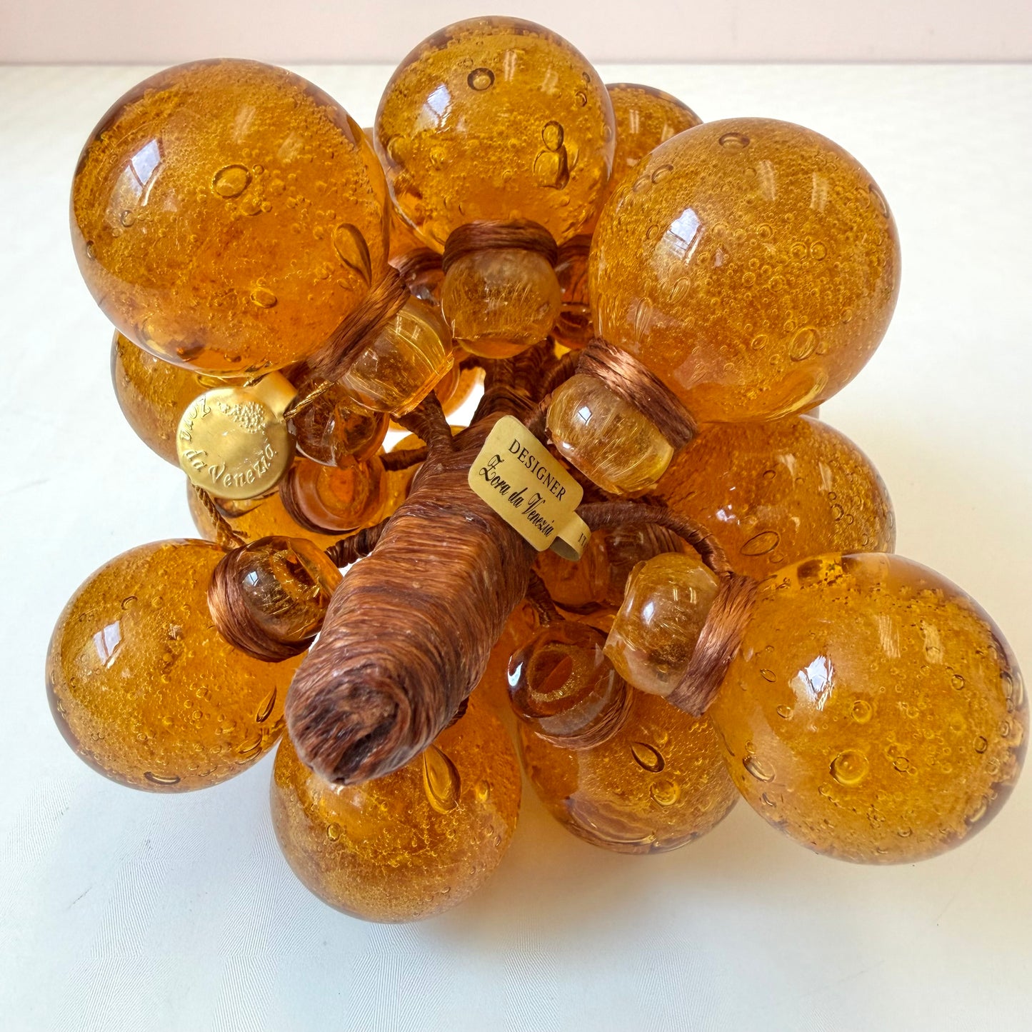 Vintage Amber Murano Glass Grape Cluster