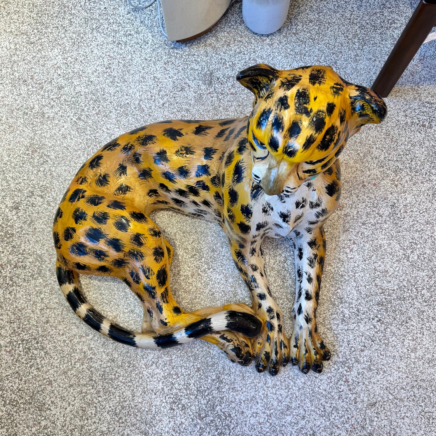 Extra Large Vintage Resting Cheetah Statue
