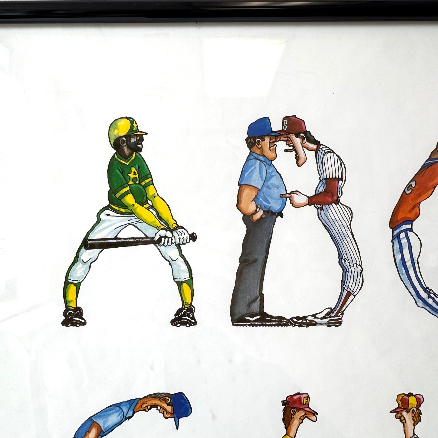Vintage "Alphabat" Baseball Themed Poster by Doug Keith