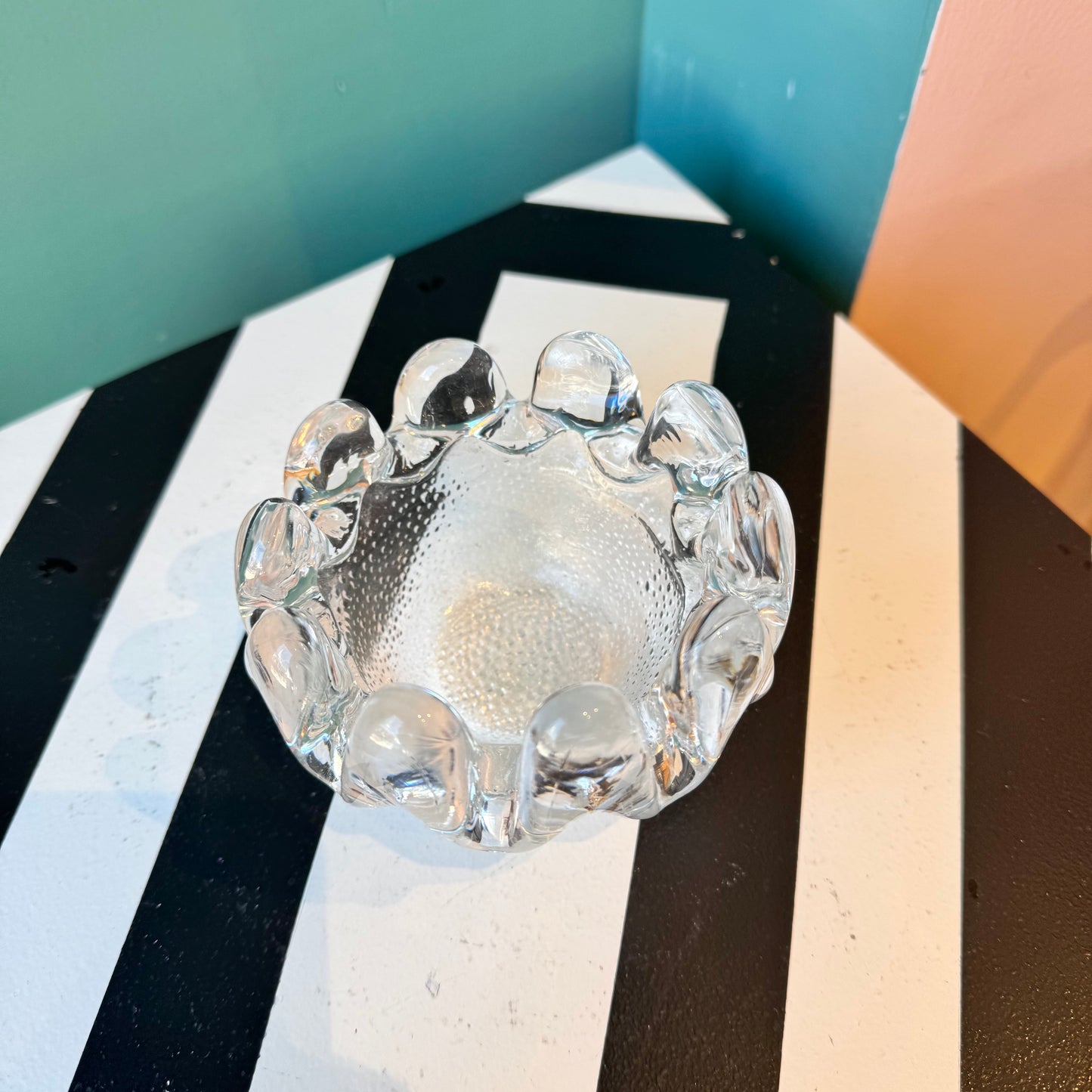 Vintage Kosta Boda Style Glass Ashtray