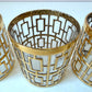 Vintage Set of 4 Imperial Glass Company Tumbler Glasses in the Gold Shoji Pattern