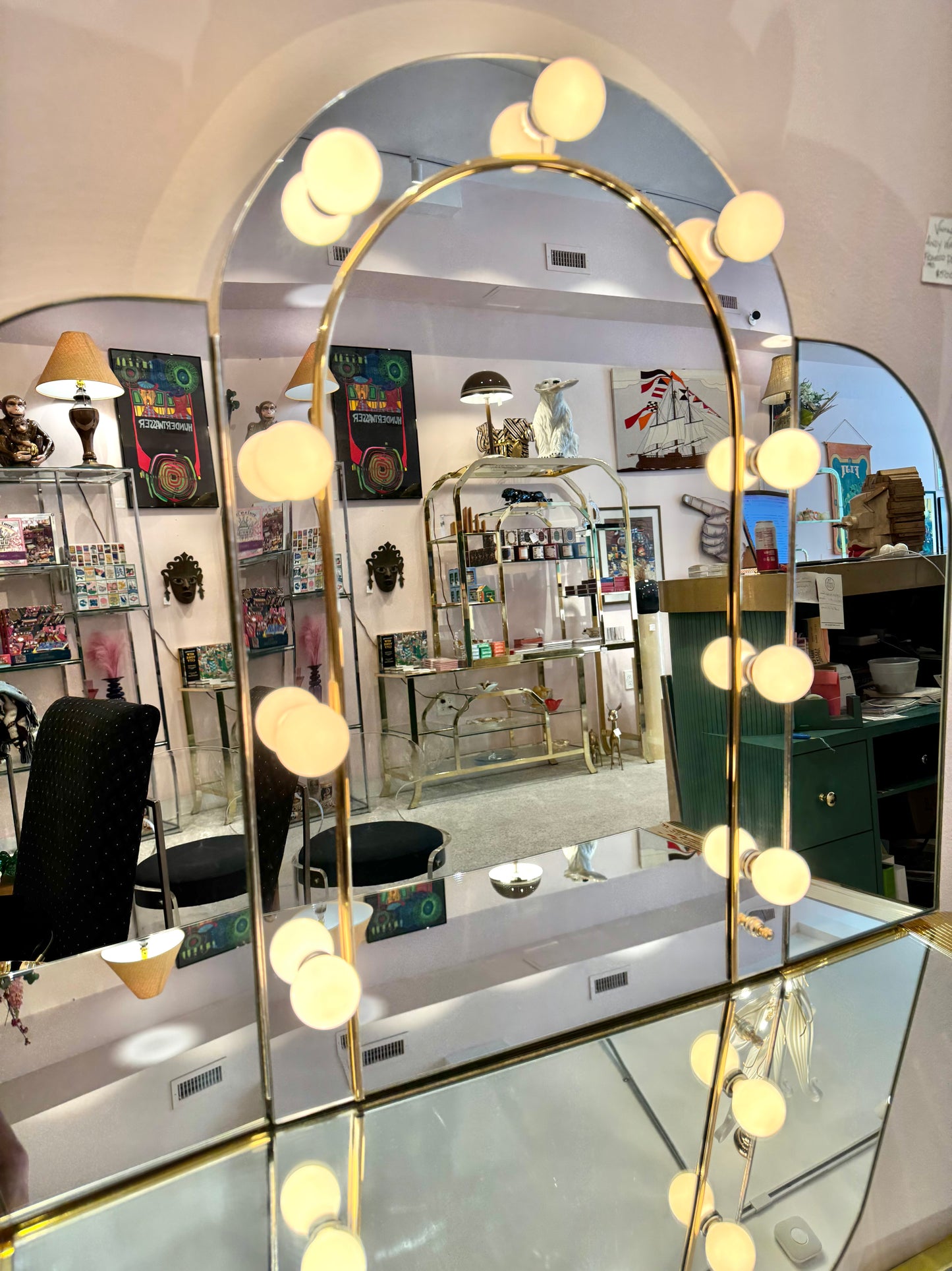 1980's Light Up Lucite Vanity and Stool by Hill Manufacturing
