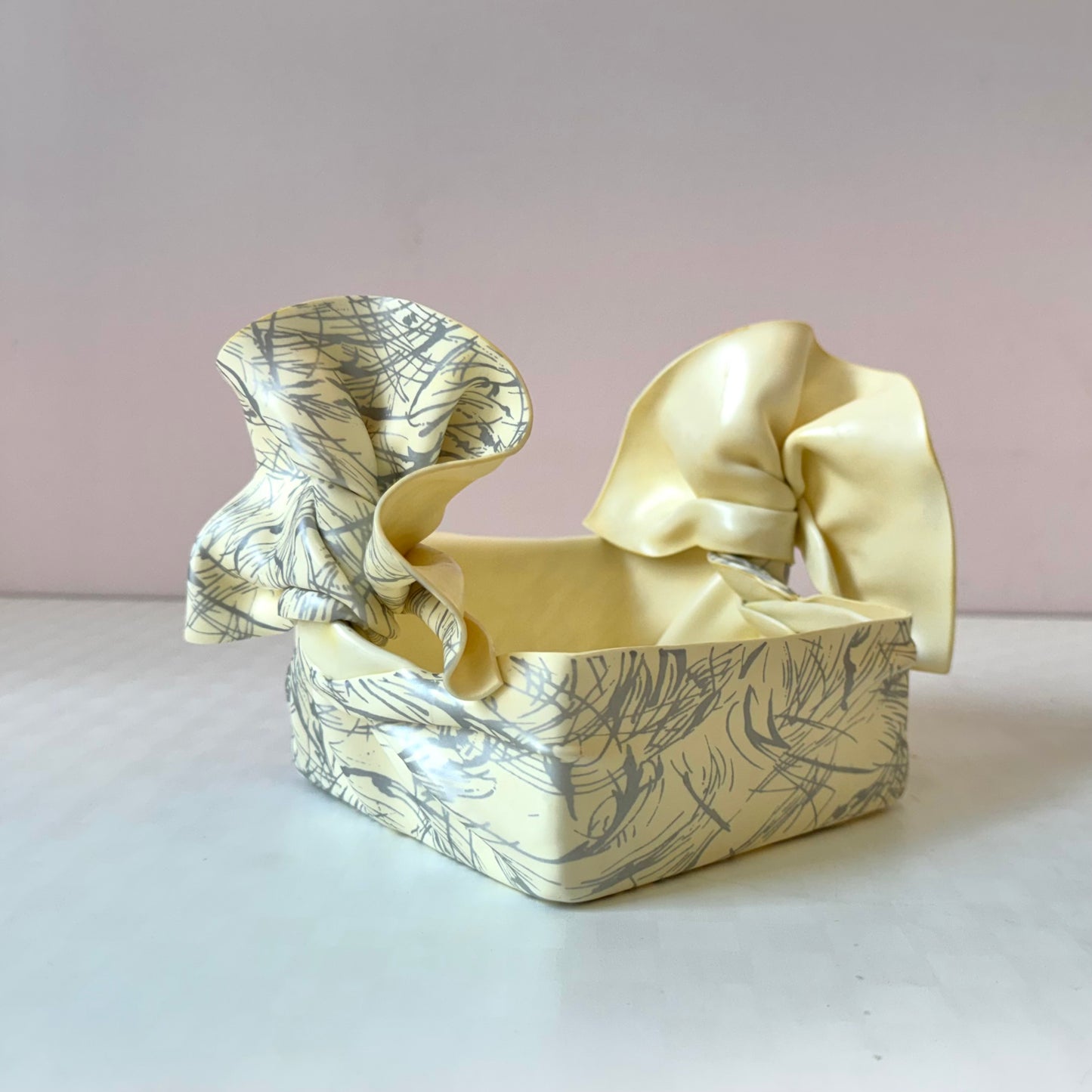 Vintage CT Designs Plastic Ribbon Box with Silver Accents