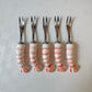 Vintage Set of 5 Shrimp Handled Appetizer Forks by Shafford