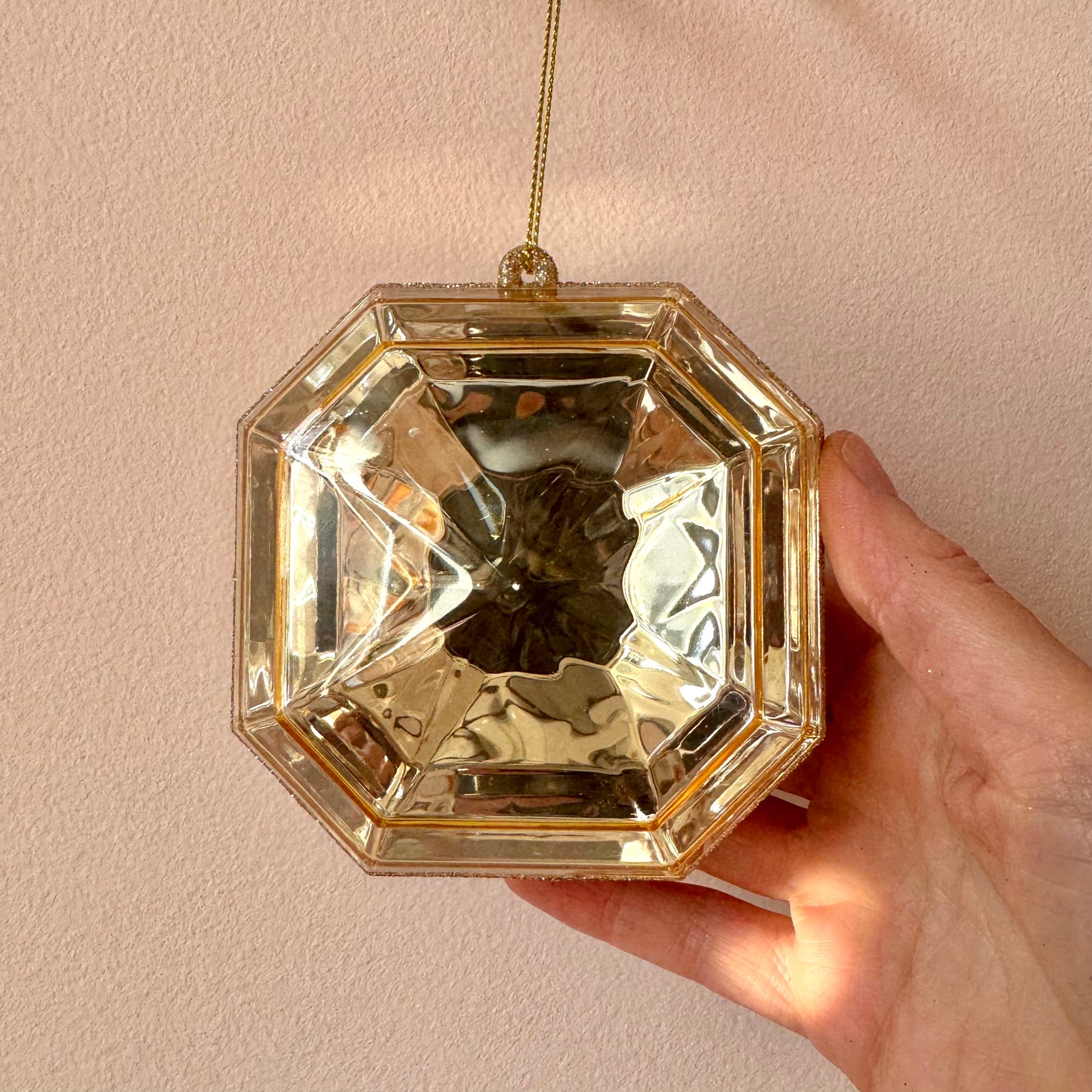 Yellow Acrylic Gem Ornament