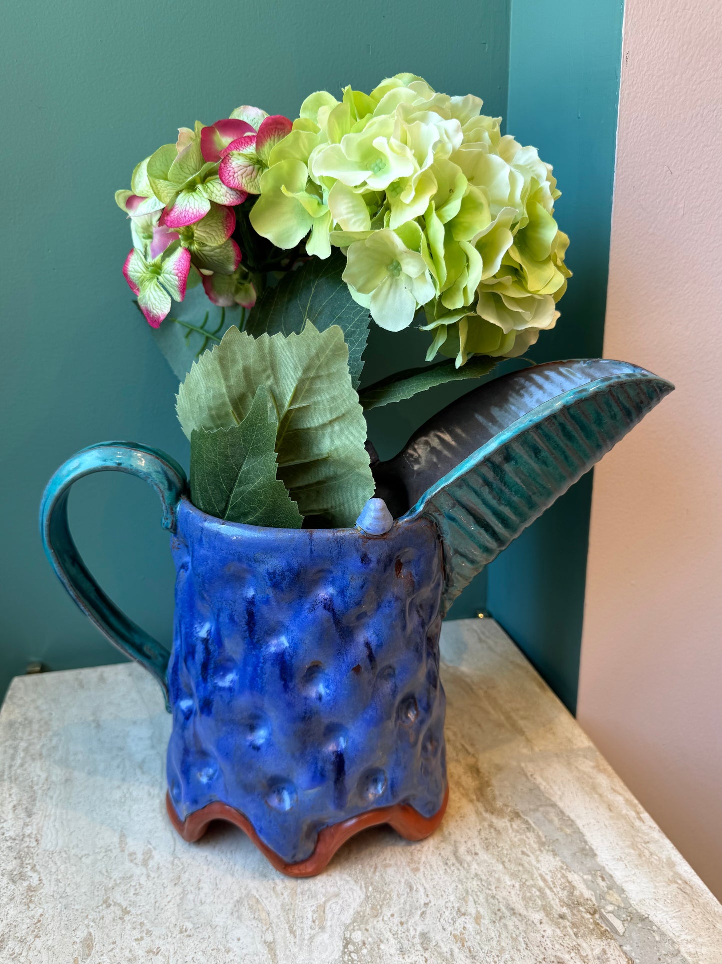 Large Vintage Studio Pottery Pitcher signed Flyn