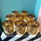 Set of 4 Vintage Gold Cannella Rattan Rocks Glasses by Culver