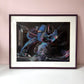Vintage Framed 1980's "America's Downhill" Art Poster by Terry Rose