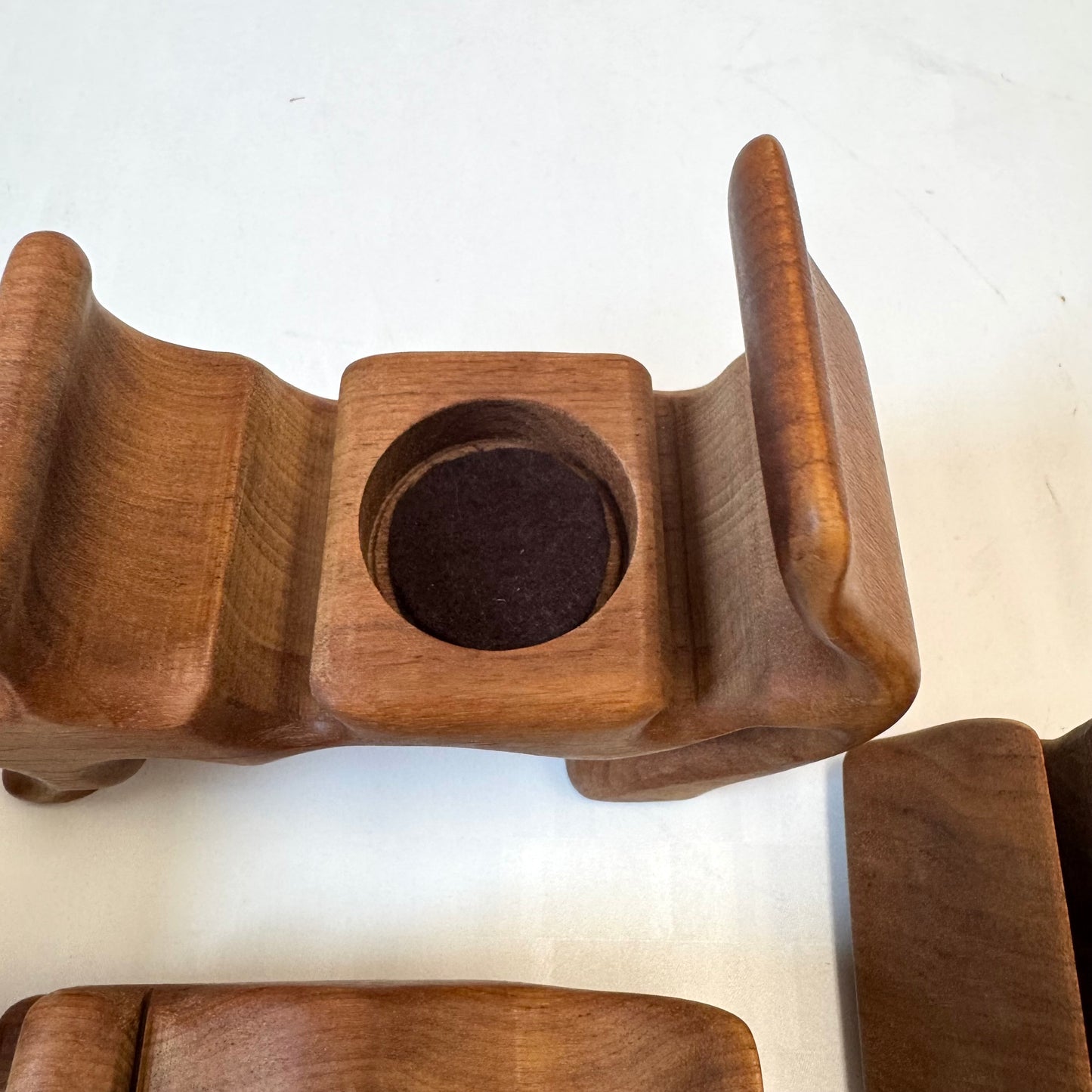 Vintage Wooden Cat & Mouse Puzzle Desk Organizer by Richard Rothbard