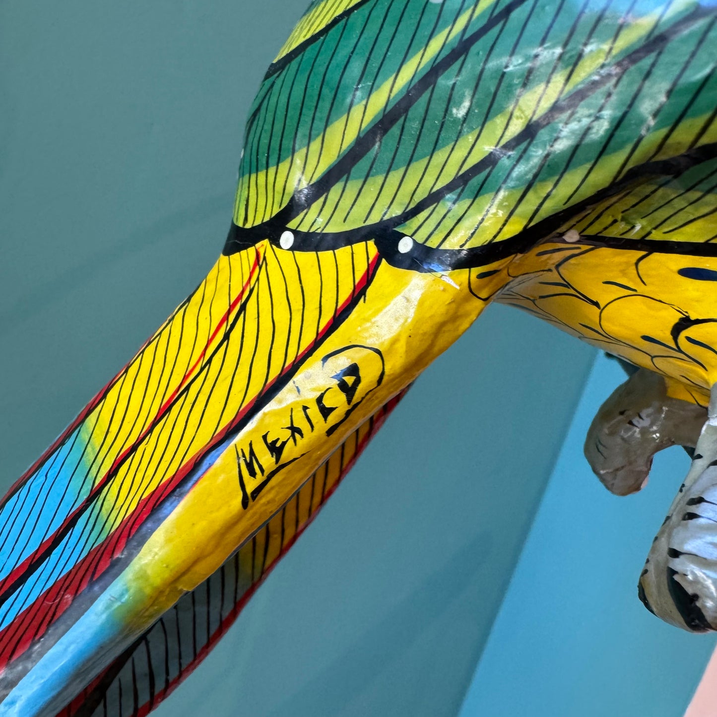 Vintage Papier-Mache Toucan Sculpture on Hanging Stand