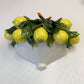 Pair of Vintage Italian Capodimonte Porcelain Lemon Wall Sconce Pockets