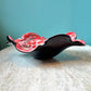 Vintage Red, Black and Metallic Bronze Murano Glass Bowl