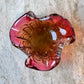 Vintage Pink and Yellow Murano Glass Bowl