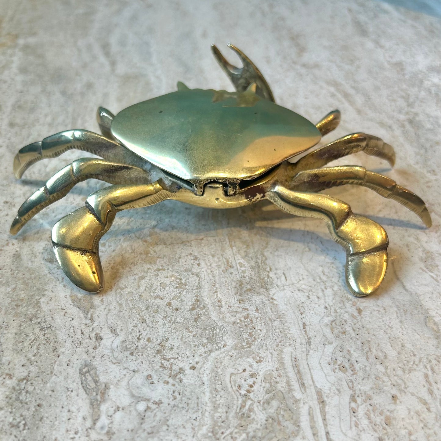 Vintage Brass Crab Ashtray