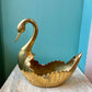 Vintage Brass Swan Planter