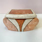 Vintage Maitland Smith Style Pink and Cream Tessellated Stone Box