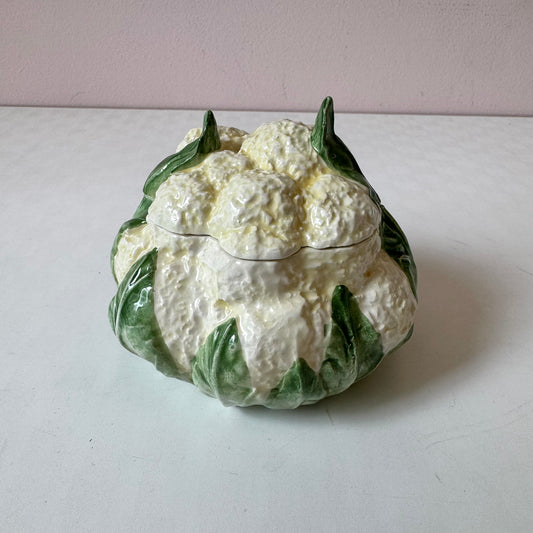Vintage Italian Vietri Cauliflower Lidded Bowl