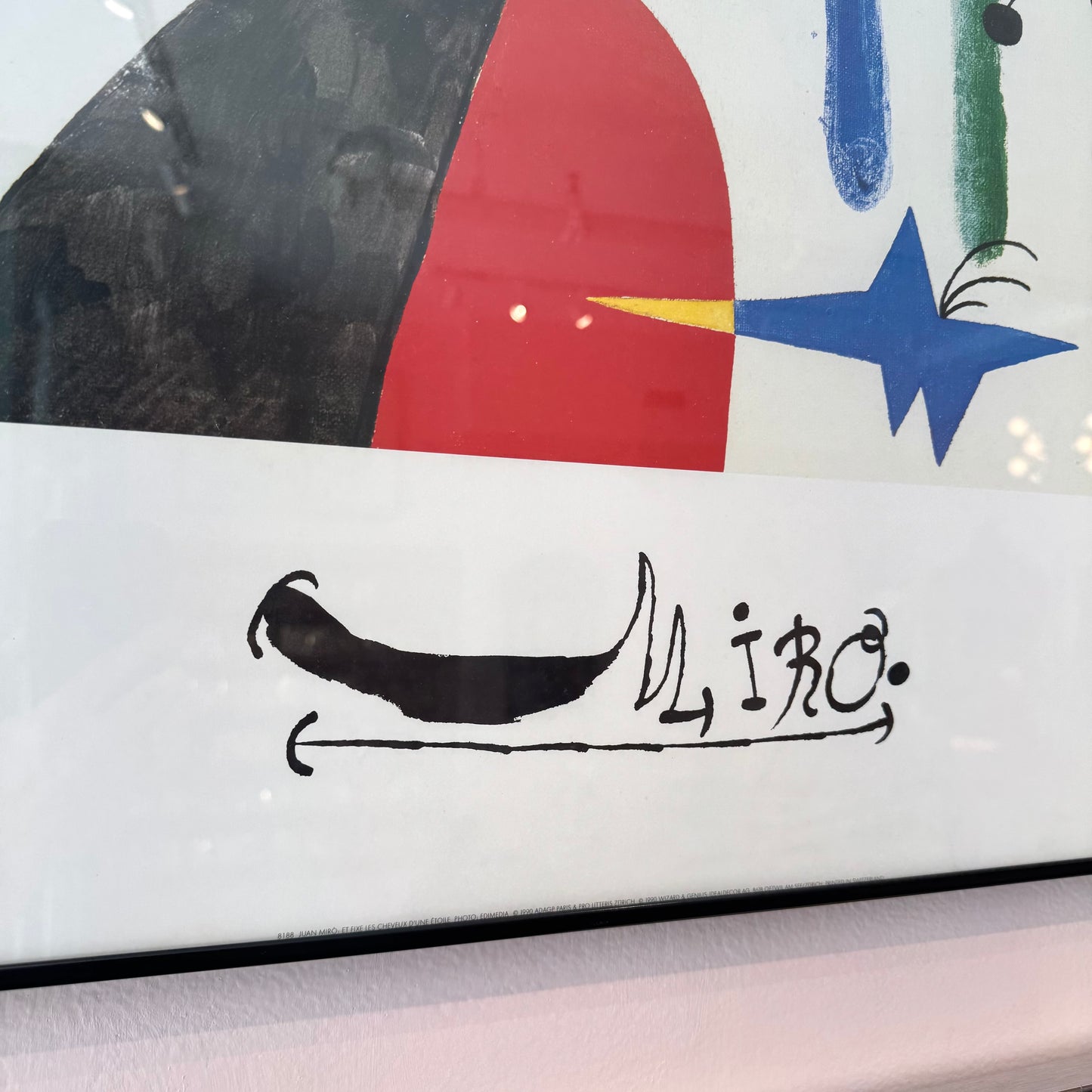 Vintage Framed Poster Titled "Et Fixe Les Cheveaux" by Joan Miró