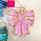Sparkling Satin Bow Glass Ornament