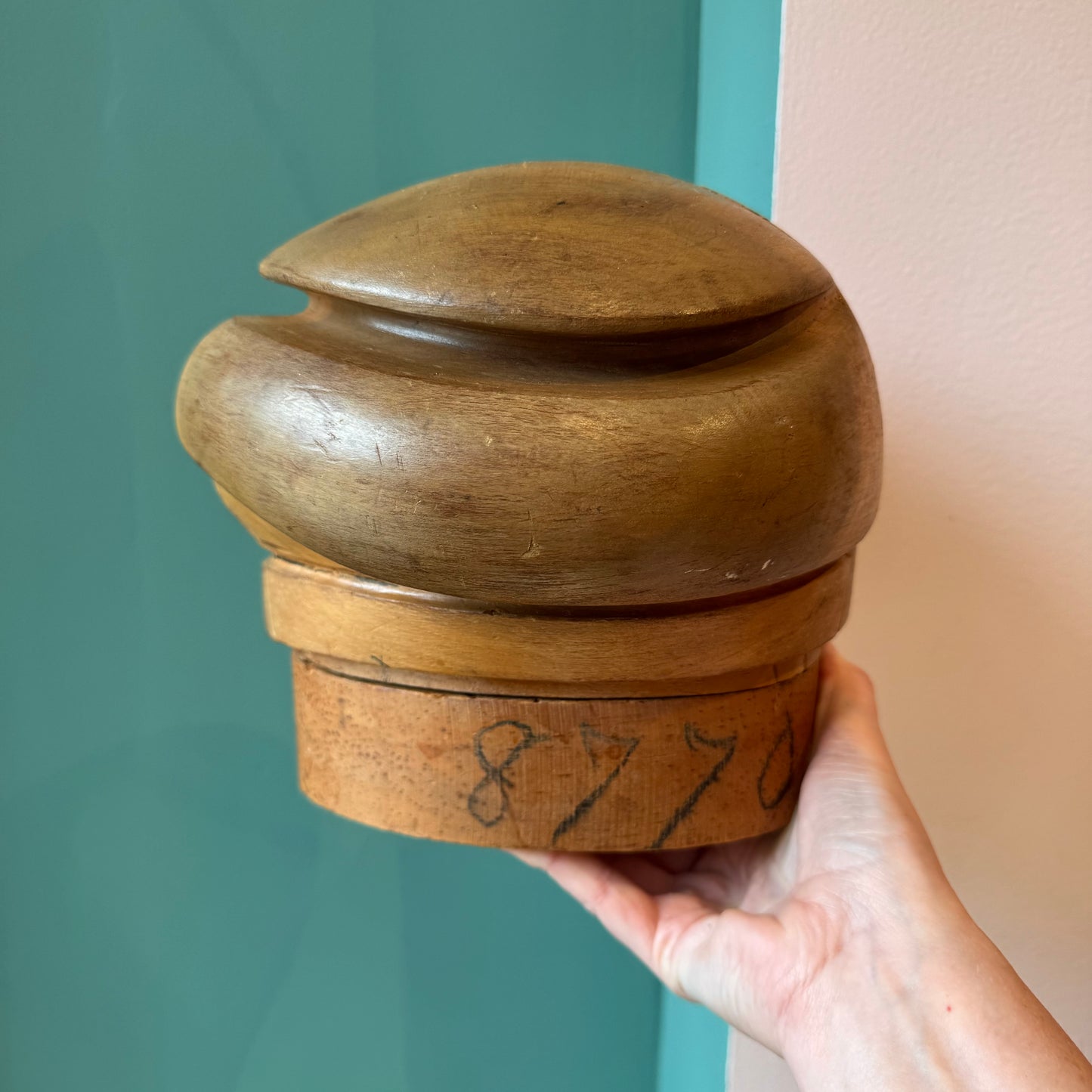 Antique 5 Piece Wooden Milliners Hat Block