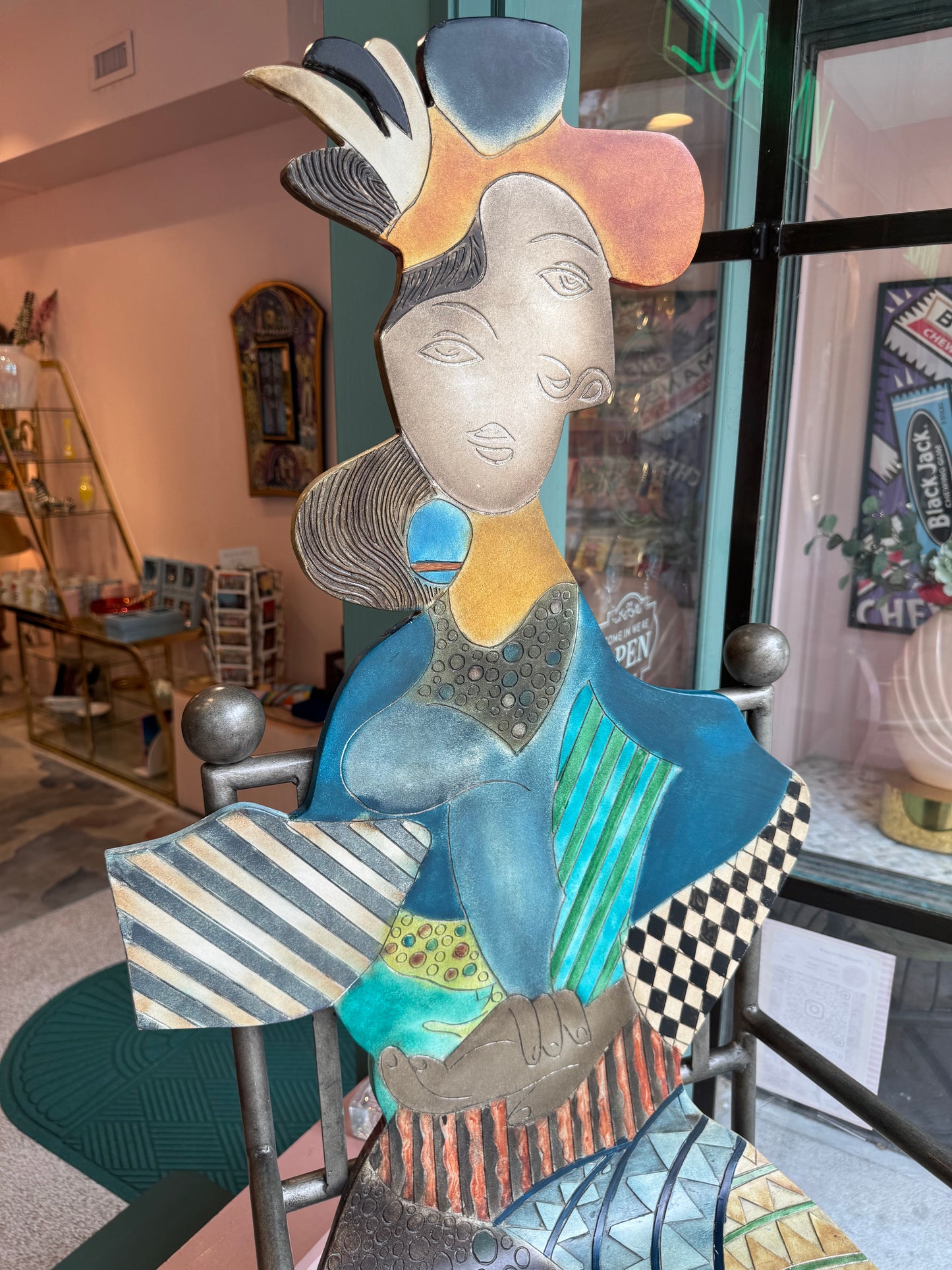 Vintage Hand Crafted Bentwood and Metal Picasso Chair by OLF