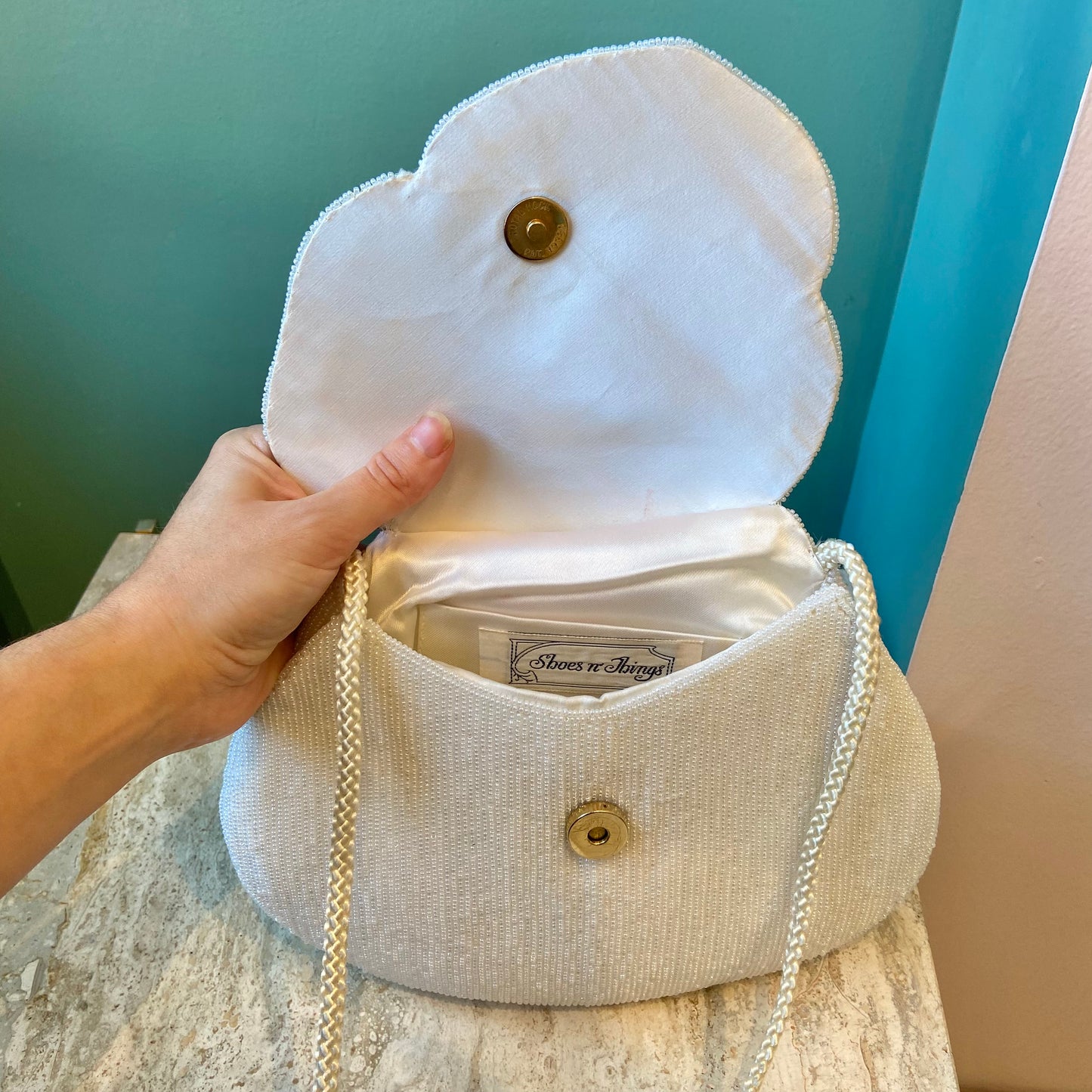 Vintage Beaded Flower Shoulder/Crossbody Bag