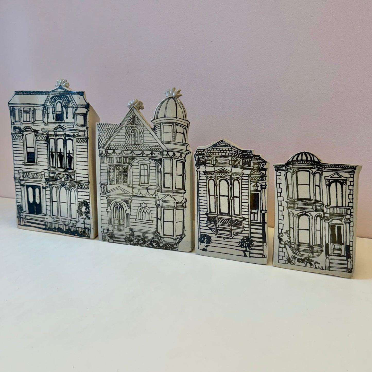 Vintage 1970’s Jon Carlos Lopez Ceramic Victorian House Planter/per item