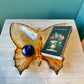 Vintage Butterfly Carnival Glass Catchall Dish