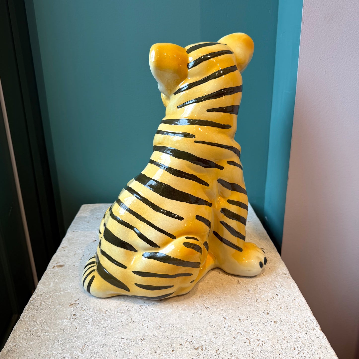 Vintage Ceramic Tiger Cub Statue