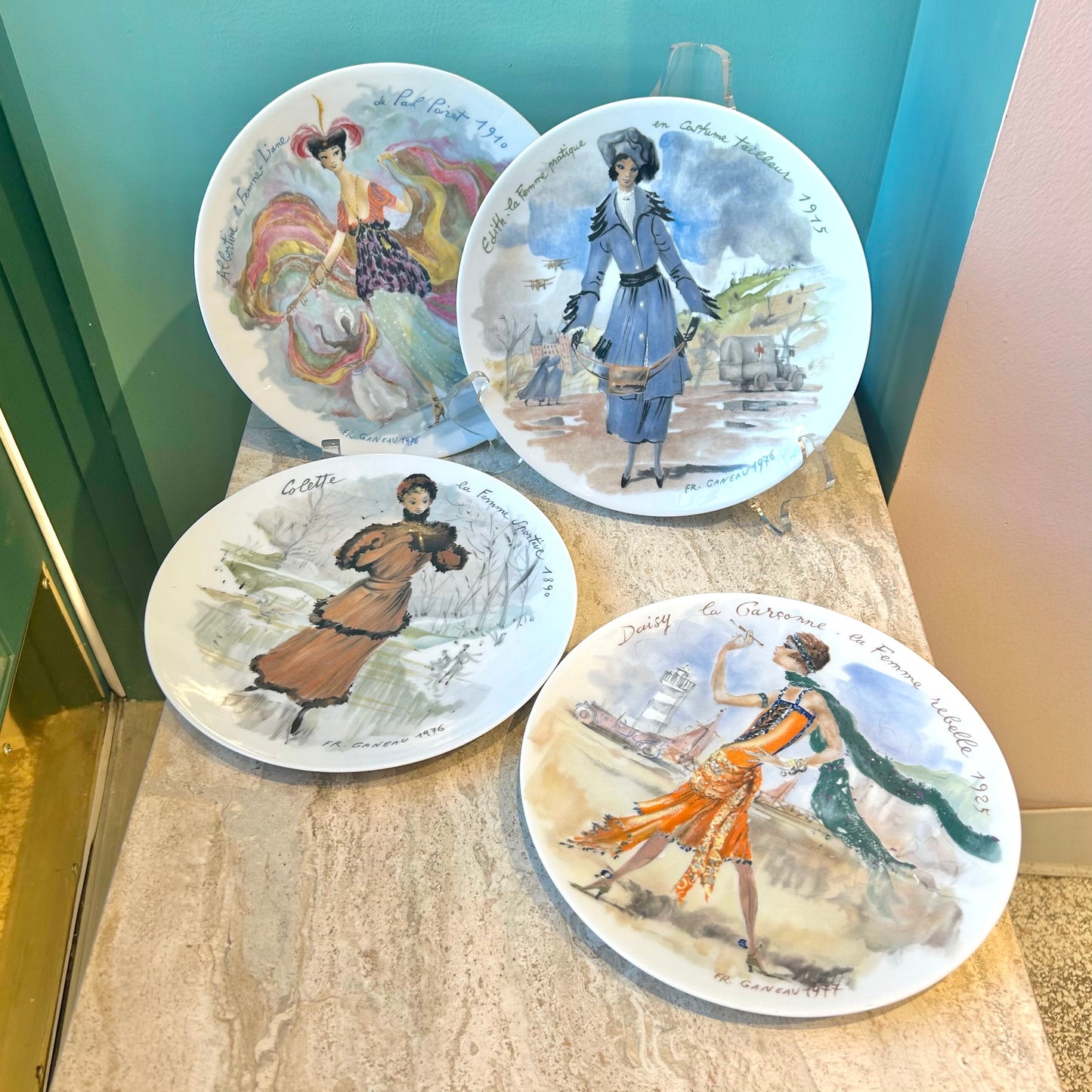 Set of 4 Vintage Porcelain “Women of the Century” Plates