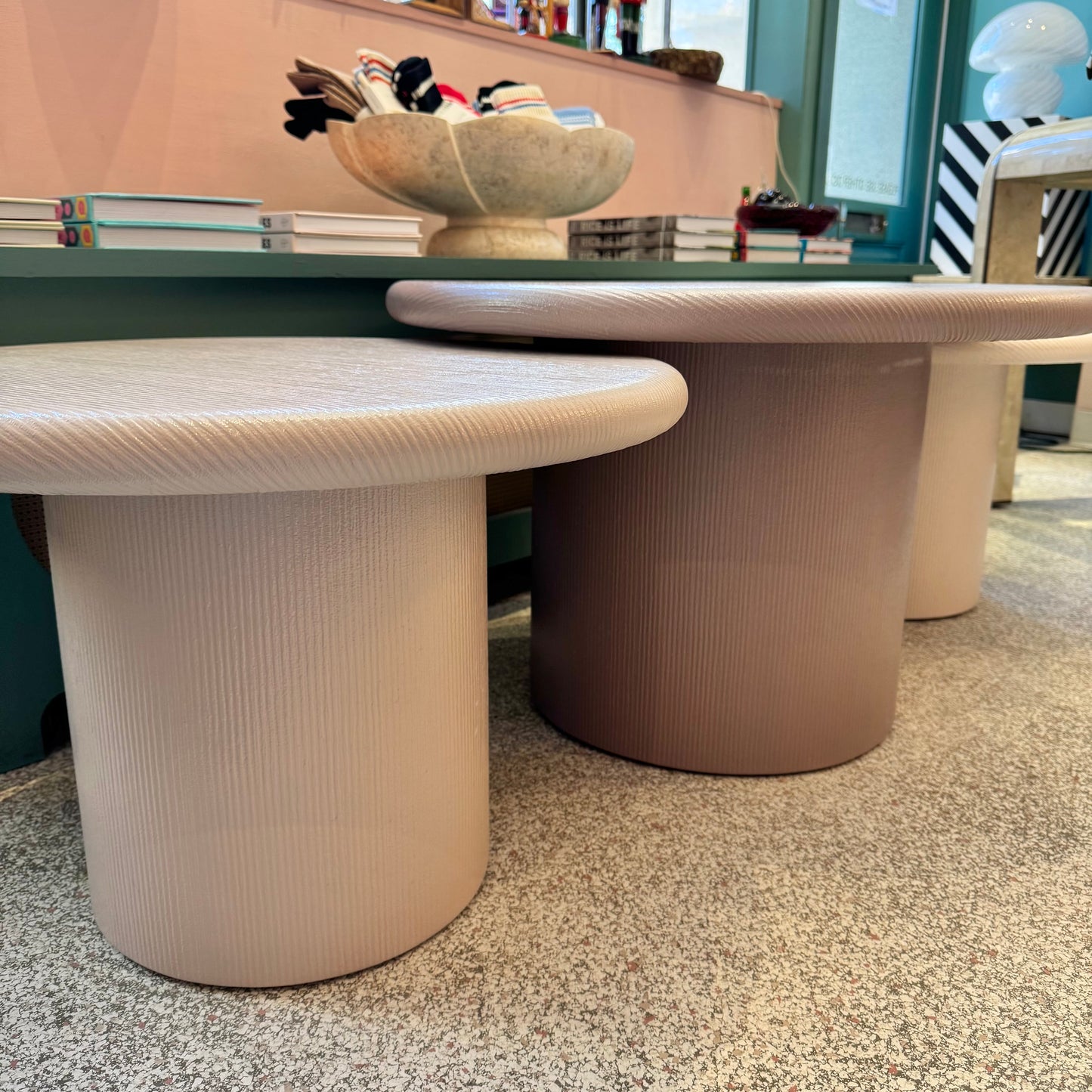 Set of 3 Vintage Nesting Mushroom Tables