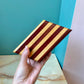 Vintage Handmade Striped Asymmetrical Wooden Box